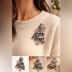 KC Christmas Snowman Pin Brooch